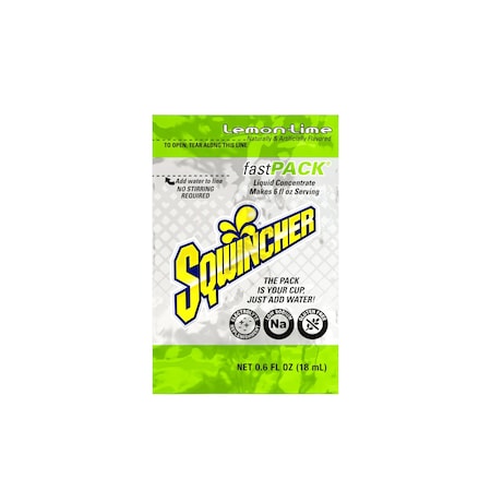 Sqwincher Sports Drink Liquid Concentrate 0.6 oz., Lemon-Lime, Pk50 159015308
