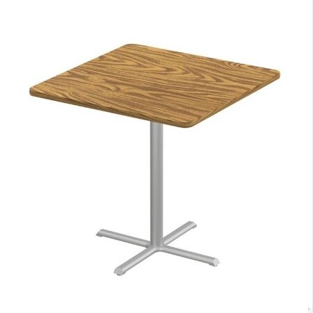 Correll Square Cafe Table, 42 in W, 42 in L, 42 in H, Particleboard Top, Medium Oak SXB42S-06-98-06