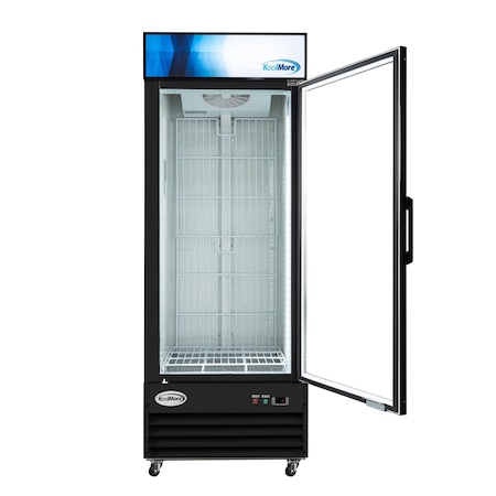 Koolmore 31 in. 25 cu. ft. Commercial Indoor Glass-Door Ice Merchandiser Freezer in Black KM-IM31-1GD