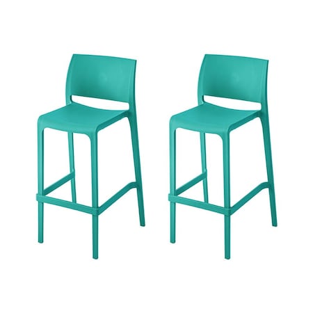 Lagoon Sensilla Resin Stackable Bar Stool, 2PK 7211BF-BSLGS