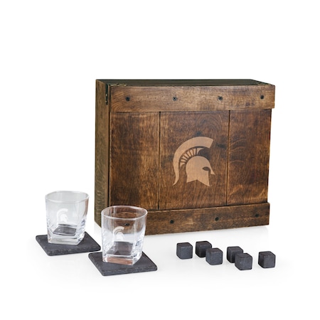Picnic Time Family Of Brands NCAA Michigan State Spartans Whiskey Box Gift Set 605-10-509-353-0