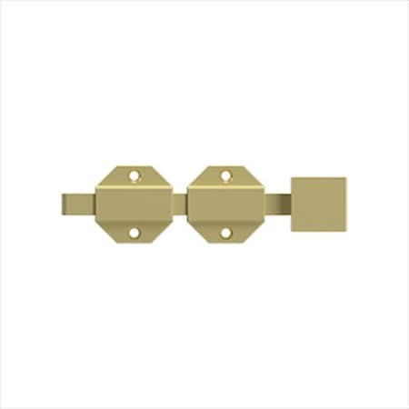 Deltana 6 Modern Heavy Duty Surface Bolt; Bright Brass Finish 6SBM3