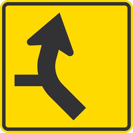 Lyle Right Curve and Side Road, 30x30, Diamond Grade, Yellow G-15145-DG_30x30