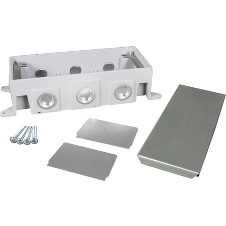 Wiremold Floor Box, Gray, Cast-Iron 880CS3-1