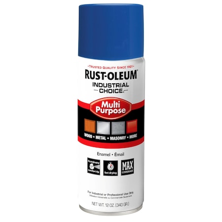 Rust-Oleum Spray Paint, True Blue, Gloss, Solvent, 12 oz 1626830V