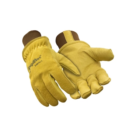 Refrigiwear Cold Protection Gloves, Grain Leather Palm, Tricot Lining, Gold, XL 0313RGLDXLG