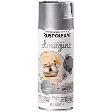 Rust-Oleum Imagine Craft and Hobby Glitter Chrome Silver Spray Paint- 10 oz 353335