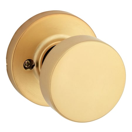 Kwikset Pismo Knob with Round Rose Half Dummy Satin Brass Finish 788PSKRDT-4
