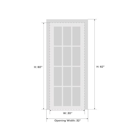 Sartodoors French Interior Door, 30" x 80", White QUADRO4112ID-WS-30