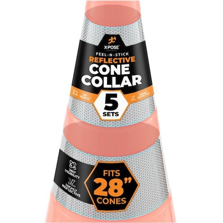 Xpose Safety Traffic Safety Cone, PVC, 28 in Height, 14 in Length, Orange 5 PK RC28-64-5-X-S