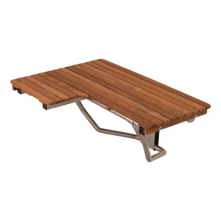 Homeroots 14" X 32" Brown Teak Rectangular Shower Bench 549342