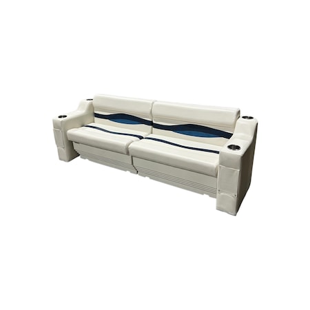 Horizon Mfg Elite Pontoon Furniture Set 6 PC White/Navy/Blue Elite 014-AADK