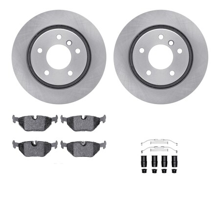 Dynamic Friction Co DFC Rotors with EURO 5000 Ceramic Brake Pads includes Hardware 6612-31177