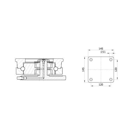 Foot Master Plate Caster, Swivel, Polyurethane, 190mm H GAAD-125ASF-HUD