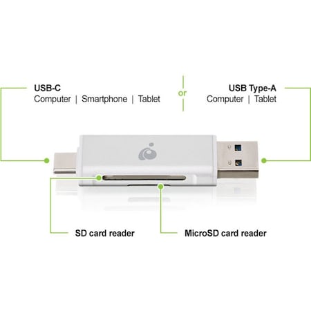 Iogear USB-C DUO CARD READER/WRITER GFR3C12