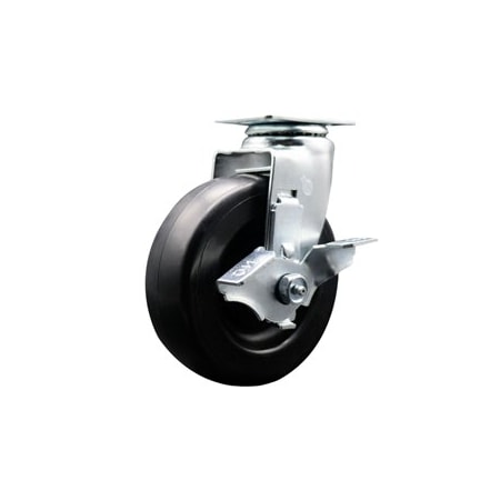 Service Caster 6 Inch Polyolefin Swivel Caster with Ball Bearing and Brake SCC SCC-20S620-POB-TLB