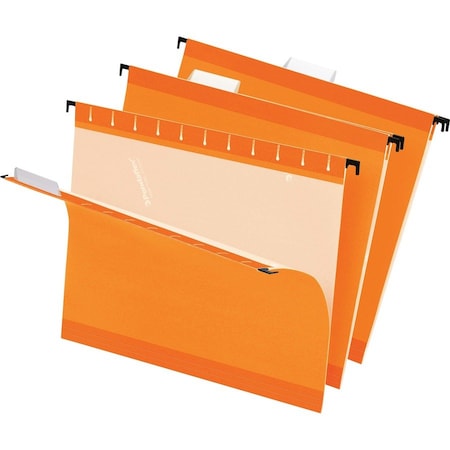 Tops Business Forms Pendaflex, COLORED REINFORCED HANGING FOLDERS, LETTER SIZE, 1/5-CUT TAB, ORANGE, 25PK 415215ORA