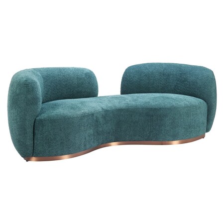 Homeroots 87" Teal Blue Sofa With Legs 632670
