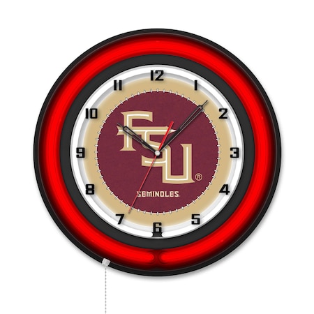 Holland Bar Stool Florida State Script 19 Double Neon Wall Clock Clk19BK