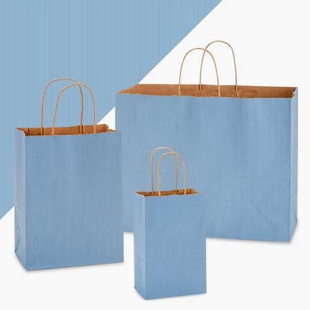 Nashville Wraps French Blue Shadow Stripe Kraft Bag Assortment, 125PK 12SSAFB