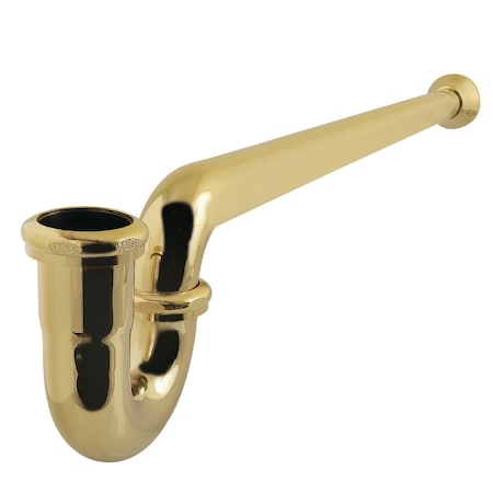 Kingston Brass 1-1/4, or 1-1/2 x 1-1/2 in. P-Trap with Bell Flange, 19 in. Length, 18 Gauge, Polished Brass CC5242
