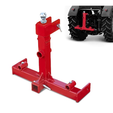 Mytee Products 49 in Hay Spear 3 Point Trailer Hitch for Cat. 1 Tractor, 3000 WLL w/ 2 in Receiver MP-3P-HSA