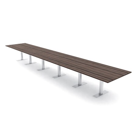 Skutchi Designs 22ft Rectangular Conference Table With Power | Harmony Series | 22 Person Meeting Room Table HAR-REC-48x264-T-H3041-NA