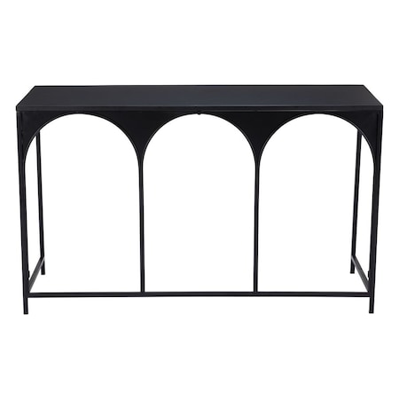 Homeroots 50" Black Steel Frame Console Table 668872