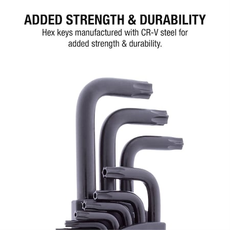 Sunex Tamperproof Torx Long Arm 9 Piece Magnetized Key Set, T10-T50 9859TP