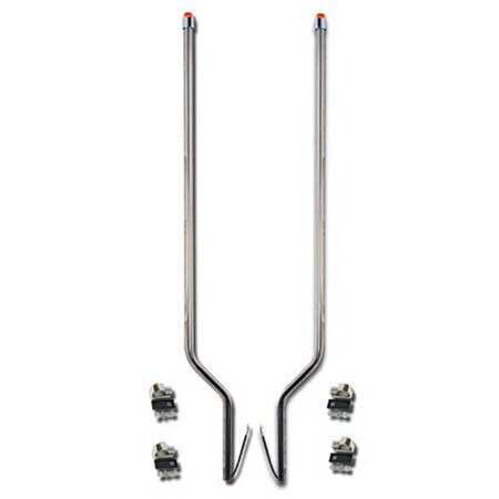 Replacement For Peterbilt 386 Year 2007 Stainless Steel 51In Bumper Guides W/Amber Led Lights Offse