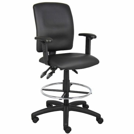 Boss Multi-Function LeatherPlus Drafting Stool with Adjustable Arms B1646