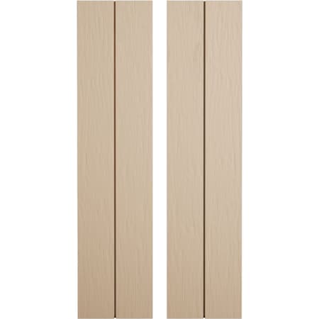 Ekena Millwork Rustic Two Board Joined Board-n-Batten Rough Sawn Faux Wood Shutters w/No Batten, 11W x 40H, PR SHUBJN11X40RSPR