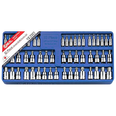 Genius Tools 53PC 1/4 & 3/8in Dr. Complete Bit Socket Set TX-2353