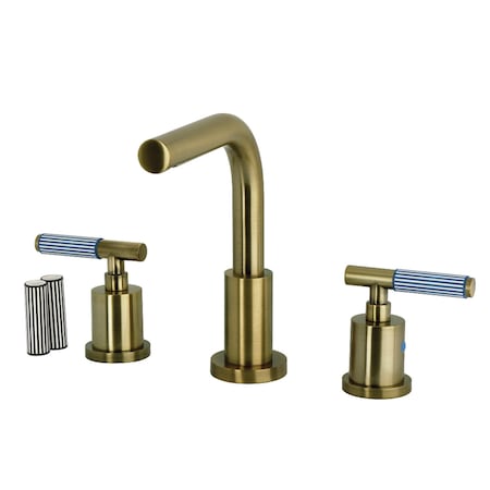 Kingston Brass Widespread Bathroom Faucet with Brass Pop-Up, Antique Brass FSC895KPSAB
