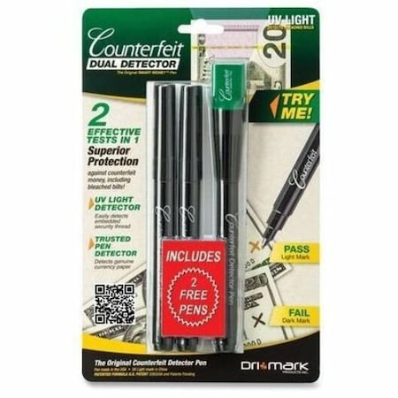 Dri Mark CounterfeitDetectorPen, Black, 3/4-inH DRI-351UVB