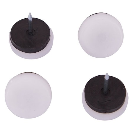 Prosource Furniture Glide, Plastic, White, White, 7/8 x 7/8 x 1-3/16 in Dimensions FE-S517-PS