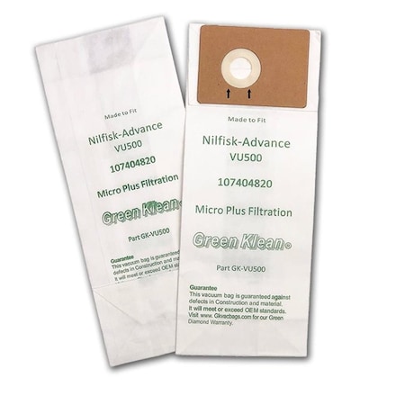 Green Klean Uprights Replacement Vacuum bags, 100PK GK-VU500