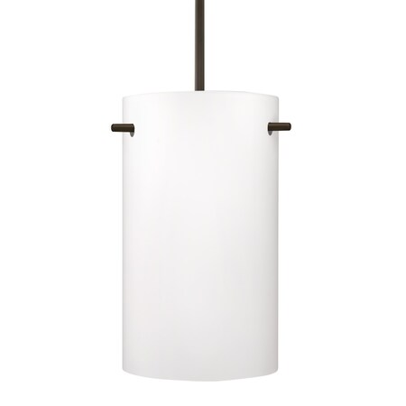 Besa Lighting Besa Tamburo 5 Pendant, Opal Matte, Bronze Finish, 1x 11W LED 1JT-400507-LED-BR