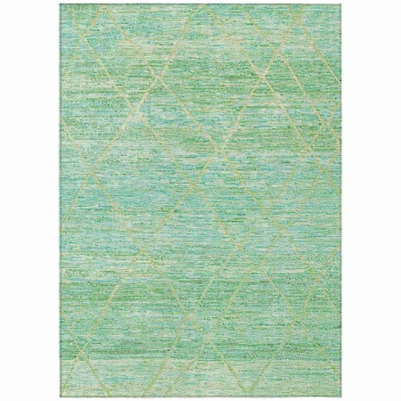 Homeroots 3' X 5' Artichoke Green And Beige Trellis Washable Indoor Outdoor Area Rug 616478