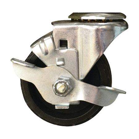 Alco Stem Caster, 3 in dia. Wheel, Side Brake 39001041-M