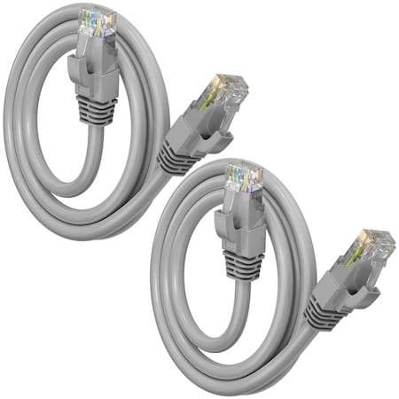 Maximm Cat6 Ethernet Cable 2ft 10Gbps 550MHz UTP, 2PK, Gray, 2PK CAT6CCA-2GR-2PK