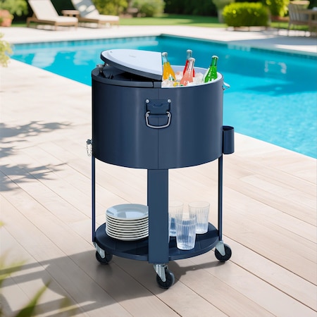 Sunjoy 60QT Tinley Patio Cooler Navy Blue A601010533