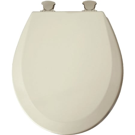 Mayfair Toilet Seat, Round, Wood, Biscuit, Twist Hinge 41EC 346/46EC