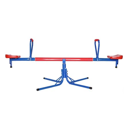Playberg Outdoor Red and Blue Metal Rotating Seesaw QI003377