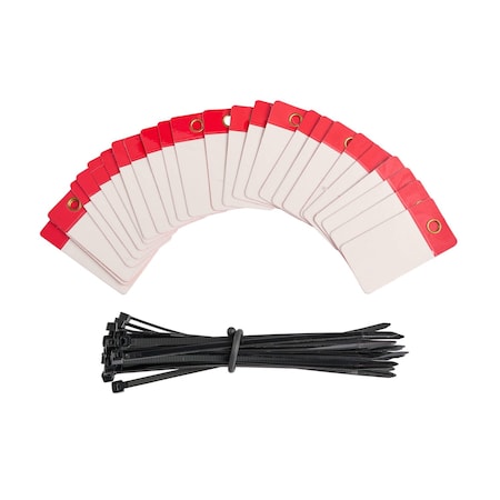 Brady Self-Laminating Blank Tags Polyester 3 in H x 1.5 in W Red 25/PK, 25PK 101975