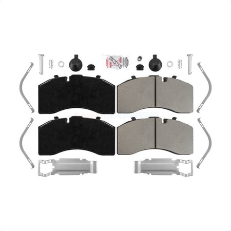 Ameribrakes Semi-Metallic Disc Brake Pads For Peterbilt Kenworth Freightliner Thomas Saf-T-Liner 389 NWF-ASD1369