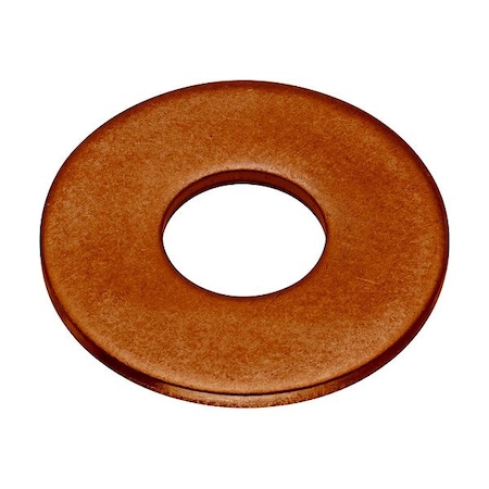 Zoro Select Flat Washer, For Screw Size 5/16 in , Copper Plain Finish, 5 PK WASB51RCU