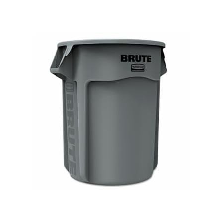 Rubbermaid Commercial BRUTE Round Container without Lid, 55 gal, Heavy-Duty Plastic, Gray 640-FG265500GRAY