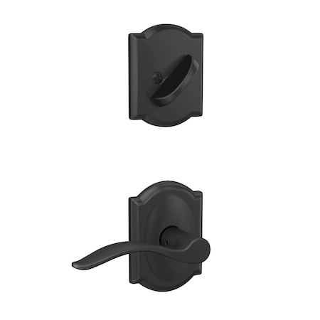 Schlage Residential Schlage Custom Pennant Lever with Camelot Rose Dummy Interior Trim Matte Black Finish FC94PEN622CAM