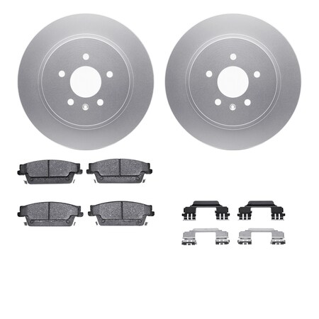 Dynamic Friction Co DFC GEOSPEC Coated Rotors with 5000 Brake Pads - Ceramic and Hardware 4512-46086